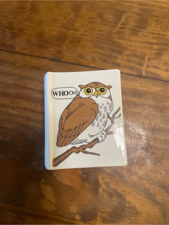 Fitz and Floyd Other - Vintage 1978 Porcelain Owl Trinket Box with 'Whooo' Design book graduate rare